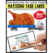 Matching Measurement TURKEY TASK CARDS for Thanksgiving or Fall Work Task Bins